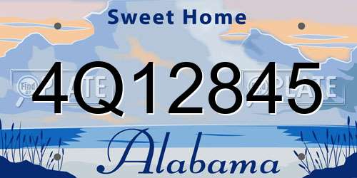 4Q12845 Alabama License Plate