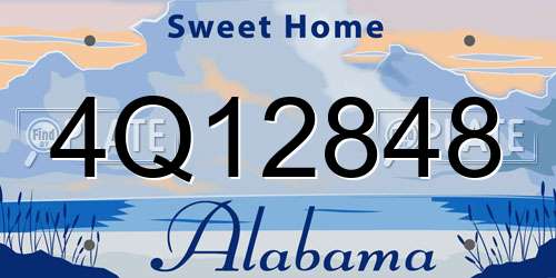 4Q12848 Alabama License Plate