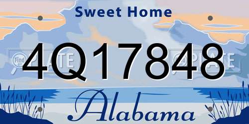 4Q17848 Alabama License Plate