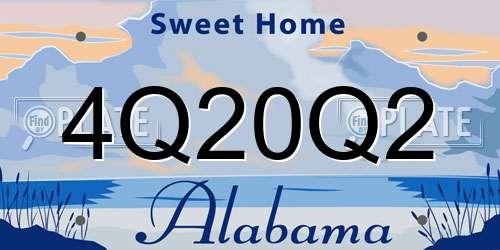 4Q20Q2 Alabama License Plate
