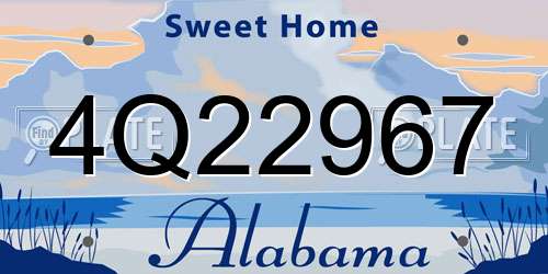 4Q22967 Alabama License Plate