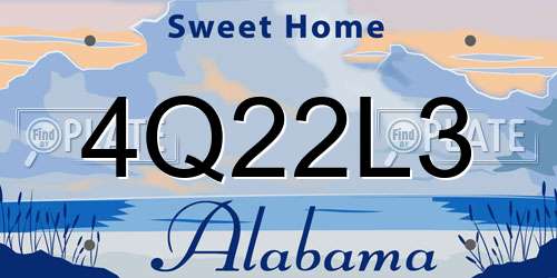 4Q22L3 Alabama License Plate