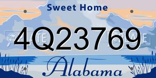 4Q23769 Alabama License Plate