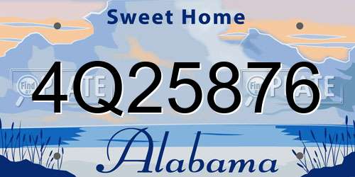 4Q25876 Alabama License Plate