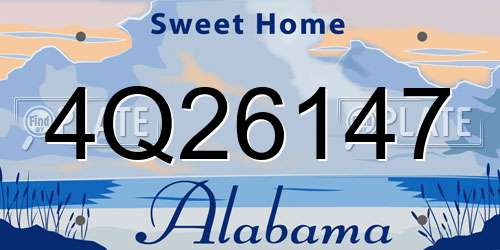 4Q26147 Alabama License Plate