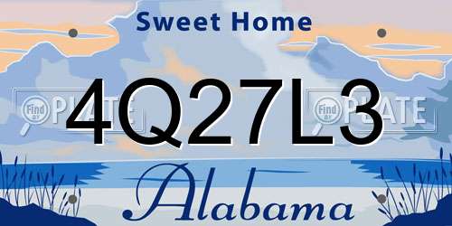 4Q27L3 Alabama License Plate