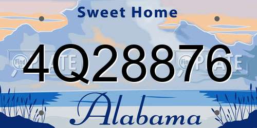 4Q28876 Alabama License Plate