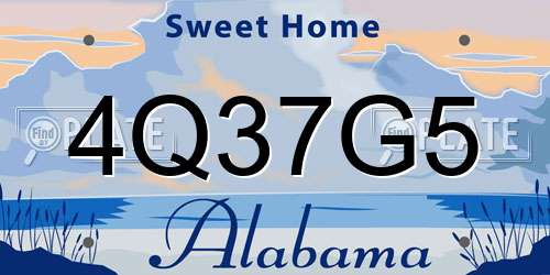4Q37G5 Alabama License Plate