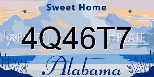 4Q46T7 Alabama License Plate