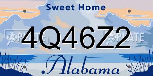 4Q46Z2 Alabama License Plate