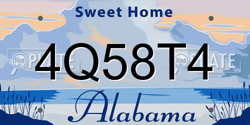 4Q58T4 Alabama License Plate