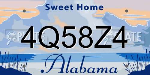 4Q58Z4 Alabama License Plate