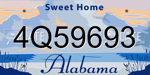 4Q59693 Alabama License Plate