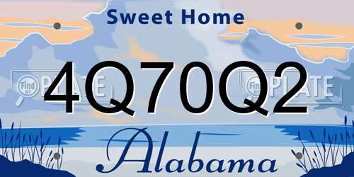 4Q70Q2 Alabama License Plate