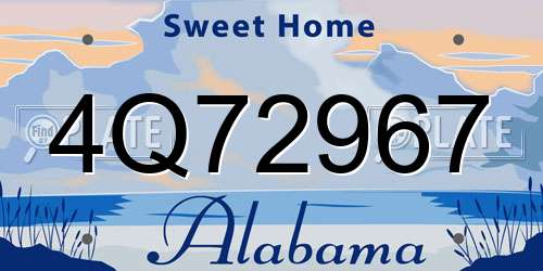 4Q72967 Alabama License Plate