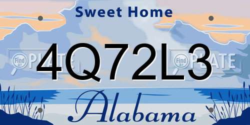 4Q72L3 Alabama License Plate