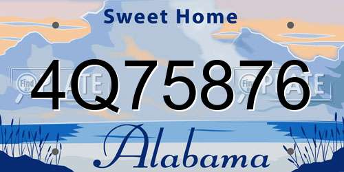 4Q75876 Alabama License Plate