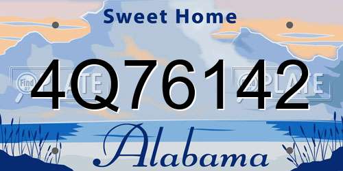 4Q76142 Alabama License Plate