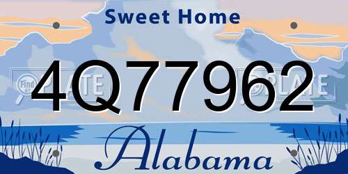 4Q77962 Alabama License Plate