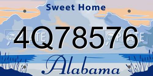 4Q78576 Alabama License Plate