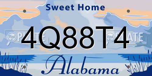 4Q88T4 Alabama License Plate