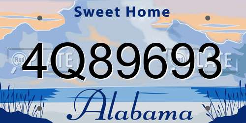 4Q89693 Alabama License Plate