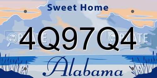 4Q97Q4 Alabama License Plate