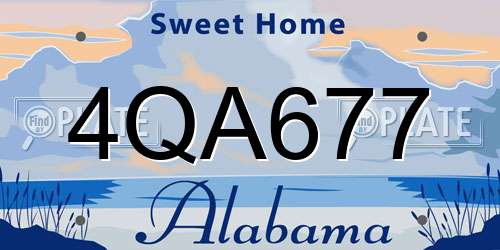 4QA677 Alabama License Plate