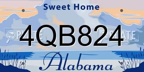 4QB824 Alabama License Plate