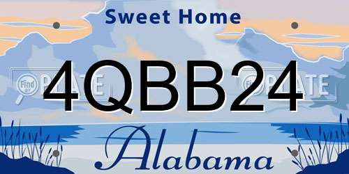 4QBB24 Alabama License Plate