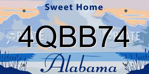 4QBB74 Alabama License Plate