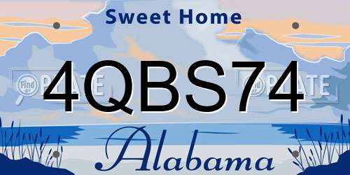 4QBS74 Alabama License Plate