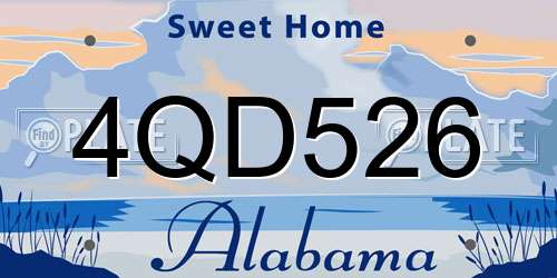 4QD526 Alabama License Plate