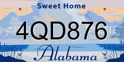 4QD876 Alabama License Plate