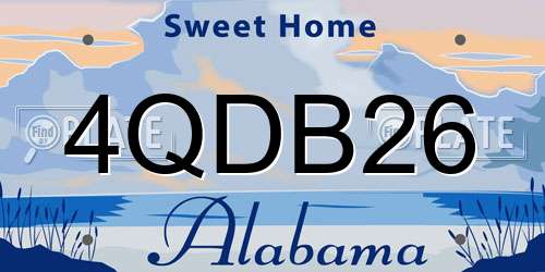 4QDB26 Alabama License Plate