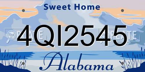 4QI2545 Alabama License Plate