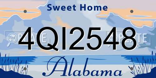 4QI2548 Alabama License Plate