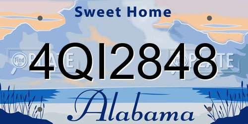 4QI2848 Alabama License Plate