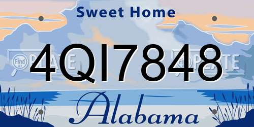 4QI7848 Alabama License Plate