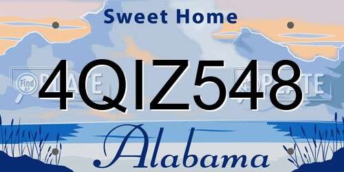 4QIZ548 Alabama License Plate
