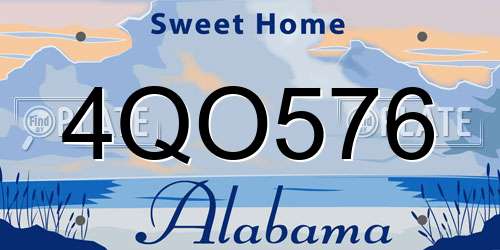 4QO576 Alabama License Plate