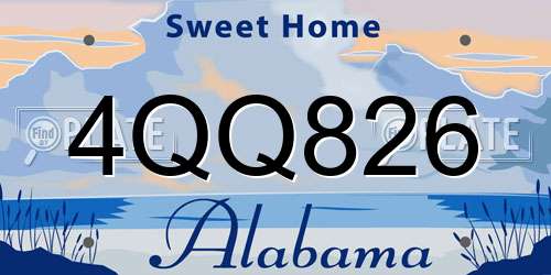 4QQ826 Alabama License Plate