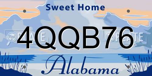 4QQB76 Alabama License Plate