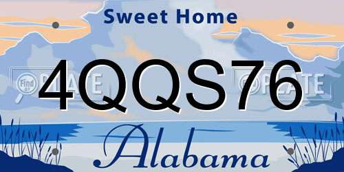 4QQS76 Alabama License Plate