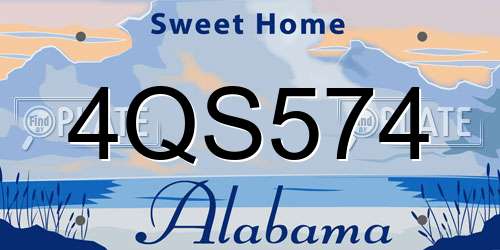 4QS574 Alabama License Plate