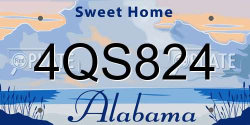 4QS824 Alabama License Plate