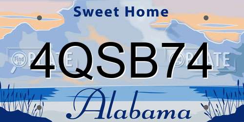 4QSB74 Alabama License Plate