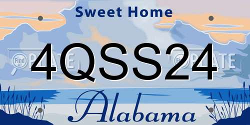 4QSS24 Alabama License Plate