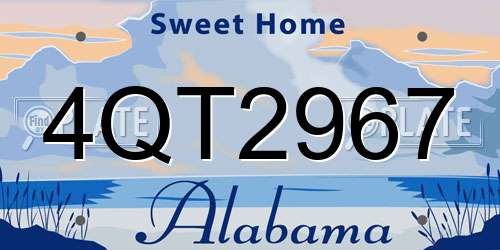 4QT2967 Alabama License Plate