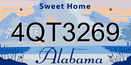 4QT3269 Alabama License Plate